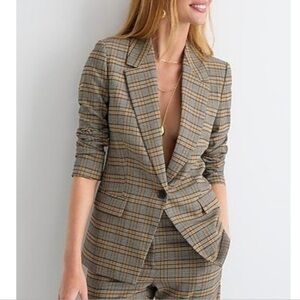 J.Crew Willa blazer in Italian drapey plaid wool blend NEW Size 10